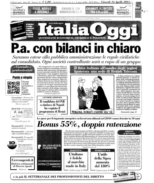 Italia oggi : quotidiano di economia finanza e politica